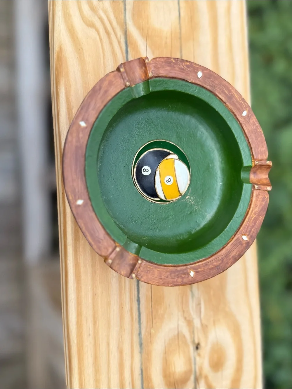 Green and Brown Decorative Ashtray Bowl - Home Accents